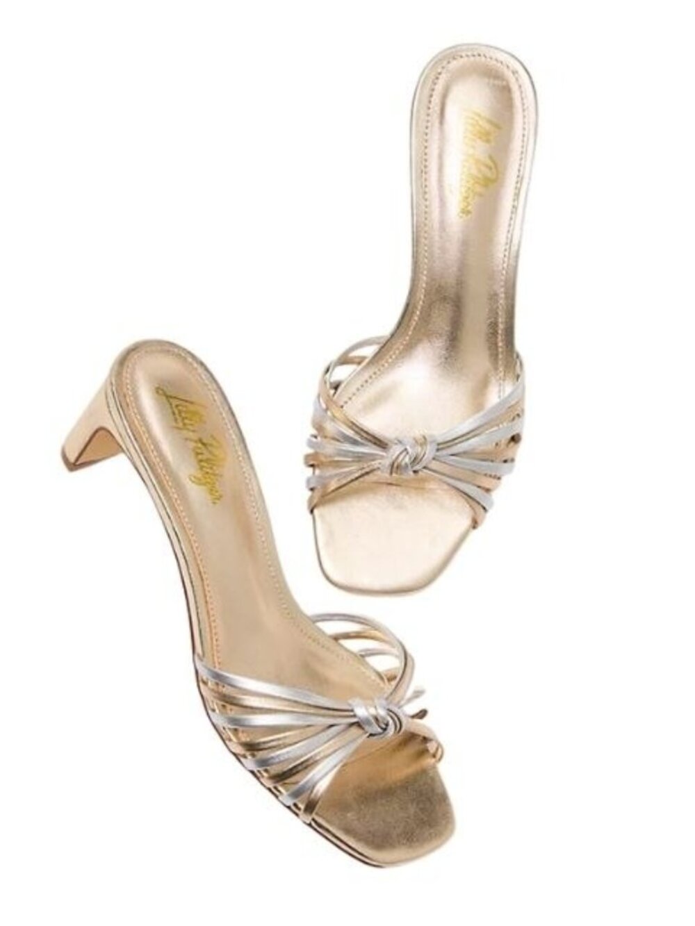 NWT Lilly Pulitzer Women's Cora Sandal Gold And Silver 8